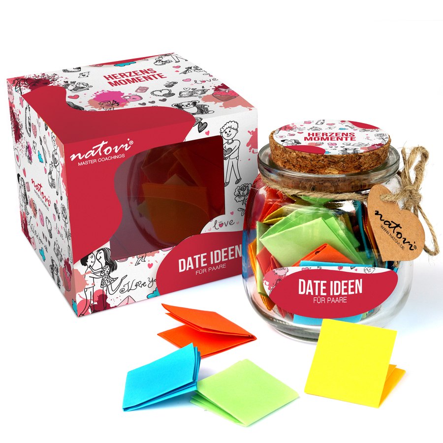 Date Ideen – tarro y caja de regalo